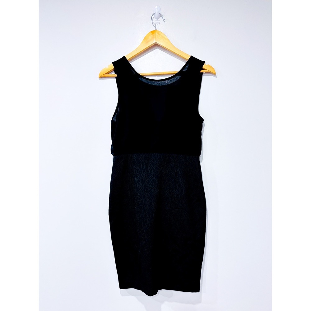 Black textured hem dress | Minimal chic fitted evening | Small